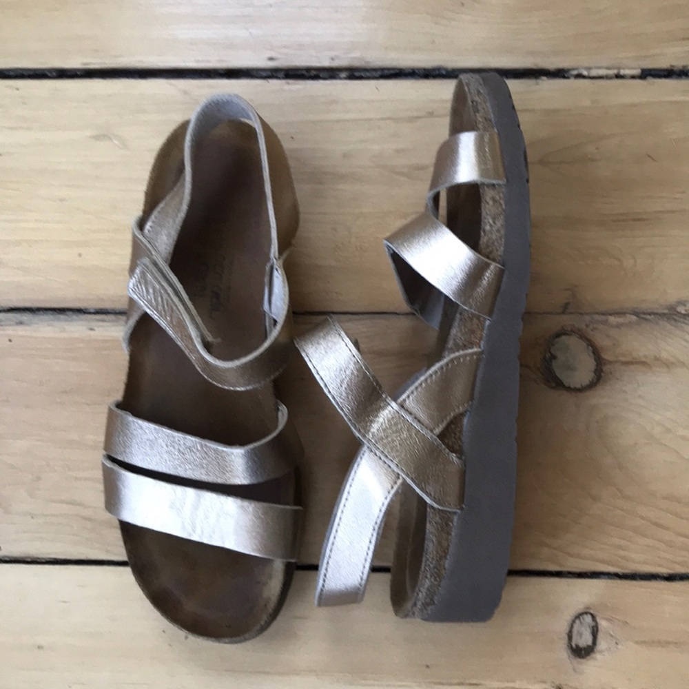 Naot gold sandals size 40